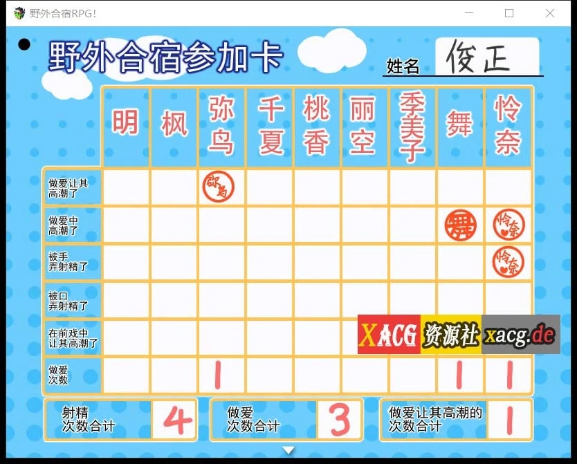 【RPG/汉化/动态CG】 丧心病狂的野外合宿RPG!汉化版 + 存档 【PC+安卓/1.8G】 畅玩游戏 预览第3张-XACG动漫资源社——中文ACG动漫游戏社区 【RPG/汉化/动态CG】 丧心病狂的野外合宿RPG!汉化版 + 存档 【PC+安卓/1.8G】 畅玩游戏 预览第3张
