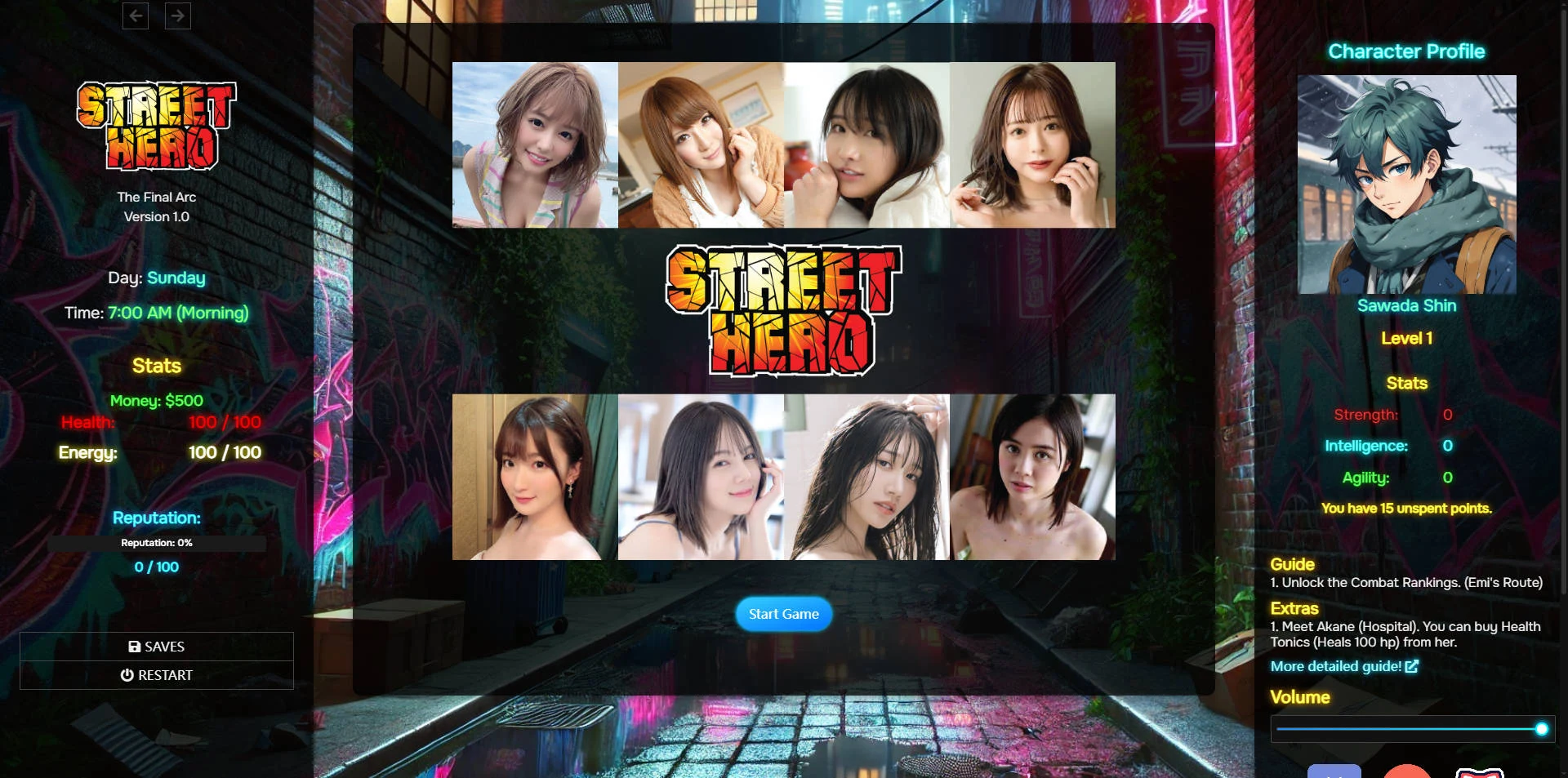 街头英雄 Street Hero V0.8 浏览器汉化版 [FM/WY/22.7G]